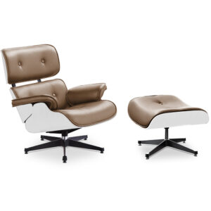 ラウンジチェア&オットマン レザー 白塗装シェル/Charles & Ray Eames - 画像 (7)