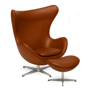 エッグチェア ＆ オットマン レザー／Arne Jacobsen