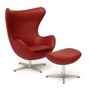 エッグチェア ＆ オットマン レザー／Arne Jacobsen - 画像 (2)