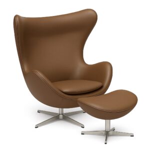 エッグチェア ＆ オットマン レザー／Arne Jacobsen - 画像 (4)